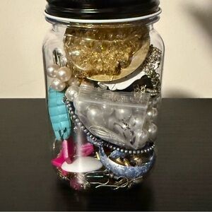 Small Jar of Semi Mystery Jewelry